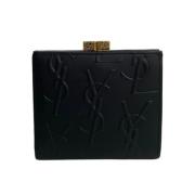 Pre-owned Leather wallets Yves Saint Laurent Vintage , Black , Dames