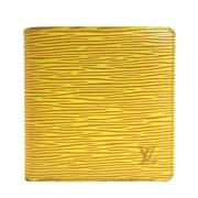 Pre-owned Leather wallets Louis Vuitton Vintage , Yellow , Dames