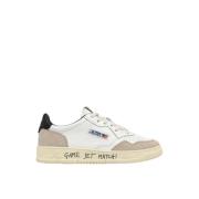 Medalist Bicolor Leder Suede Sneakers Autry , White , Heren