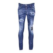 Blauwe Casual Jeans Rechte Pijp Dsquared2 , Blue , Heren