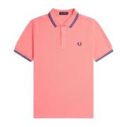 Slim Fit Twin Tipped Polo Fred Perry , Pink , Heren