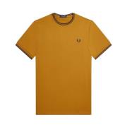 Twin Tipped Katoenen T-Shirt Fred Perry , Brown , Heren