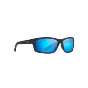 Rechthoekige zonnebril in zwart met blauwe lens Maui Jim , Black , Her...