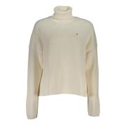 Witte Lange Mouw Hoge Hals Geborduurde Top Tommy Hilfiger , White , Da...