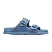 Stone Washed Denim Sandalen Birkenstock , Blue , Dames