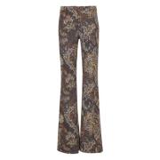 Zwarte Bloemen Paisley Patroon Broek Etro , Black , Dames