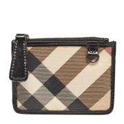 Pre-owned Coated canvas wallets Burberry Vintage , Beige , Dames