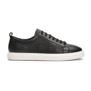 Zwarte geperforeerde leren sneakers Kazar , Black , Heren