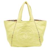 Pre-owned Fabric totes Chanel Vintage , Yellow , Dames