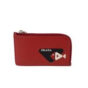 Pre-owned Leather wallets Prada Vintage , Red , Dames