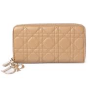 Pre-owned Leather wallets Dior Vintage , Beige , Dames