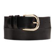 Universele zwarte gladleren riem Kazar , Black , Dames