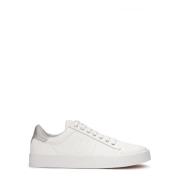 Leren sneakers met zilveren inzet bij de hiel Kazar , White , Dames