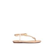 Leren platte sandalen Kazar , Yellow , Dames