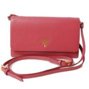 Pre-owned Leather wallets Prada Vintage , Pink , Dames