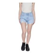 Blauwe Katoenen Shorts met Rits en Zakken Tommy Hilfiger , Blue , Dame...