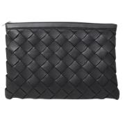 Pre-owned Leather clutches Bottega Veneta Vintage , Black , Heren