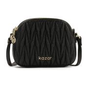 Kleine zwarte riem handtas met modieuze quilting Kazar , Black , Dames