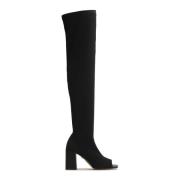 Peep toe musketiers in stof Kazar , Black , Dames