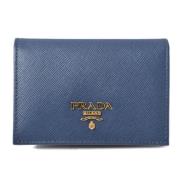 Pre-owned Leather wallets Prada Vintage , Blue , Heren