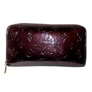 Pre-owned Leather wallets Louis Vuitton Vintage , Purple , Dames