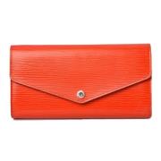 Pre-owned Leather wallets Louis Vuitton Vintage , Orange , Dames