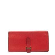 Pre-owned Leather wallets Hermès Vintage , Red , Dames