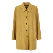 Suede Half Coat LOW Classic , Brown , Dames