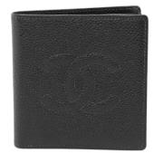 Pre-owned Leather wallets Chanel Vintage , Black , Dames