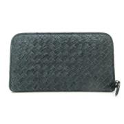 Pre-owned Leather wallets Bottega Veneta Vintage , Blue , Dames