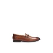 Heren leren loafers met een metalen decoratie Kazar , Brown , Heren