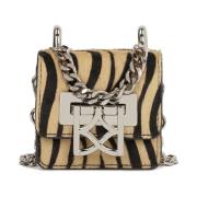 Mini leren tas met natuurlijke borstel in dierenpatroon Kazar , Beige ...