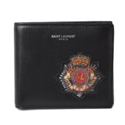 Pre-owned Leather wallets Yves Saint Laurent Vintage , Black , Dames