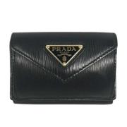 Pre-owned Leather wallets Prada Vintage , Black , Dames