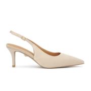 Beige trouwpumps met puntneus gemaakt van stof Kazar , Beige , Dames