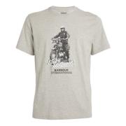 Grafische Print T-Shirt Grijs Marl Barbour , Gray , Heren