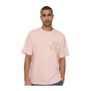 Casual Heren Life T-Shirt Only & Sons , Pink , Heren