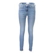 Vintage Gewassen Denim Jeans Blauw Calvin Klein , Blue , Dames