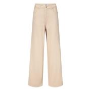 Beige Straight Leg Pants Essentiel Antwerp , Beige , Dames