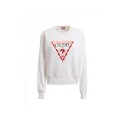 Casual Sweatshirt in Zwart Guess , White , Dames