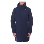 Blauwe Bonded Parka Triple-Layer Design K-Way , Blue , Heren