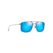 Vierkant Frame Zonnebril in Staal Blauw Maui Jim , Black , Unisex