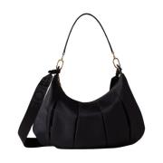 Donker Zwarte Hobo Tas Borbonese , Black , Dames