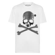 Casual Katoenen T-shirt Philipp Plein , White , Heren