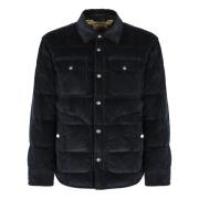 Gewatteerde Snap Jas Katoen Gewatteerde Stijl Woolrich , Blue , Heren