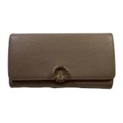 Pre-owned Leather wallets Bvlgari Vintage , Brown , Dames