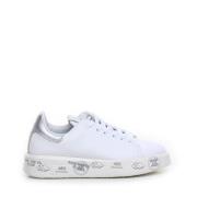 Witte Leren Sneakers met Zilveren Details Premiata , White , Dames