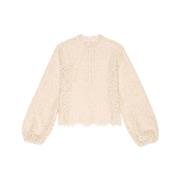 Vanilla Cream Crochet Blouse Set The New Society , Beige , Dames