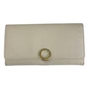 Pre-owned Leather wallets Bvlgari Vintage , White , Dames