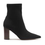 Zwarte laarzen met slip-on elastisch bovendeel Kazar , Black , Dames